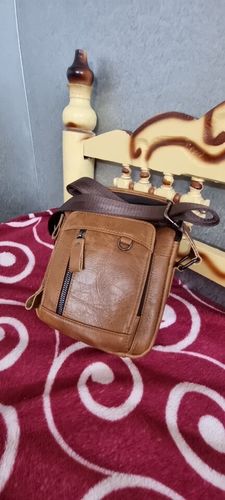 Customer photo review of Genuine Leather Designer Messenger Bag