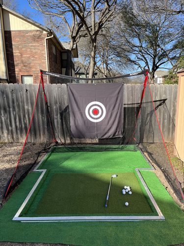 Customer photo review of TeeStrike Champ Golf Mat 4'x5'