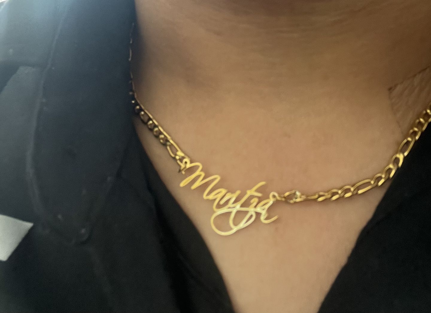 Customer photo review of Script Name Necklace