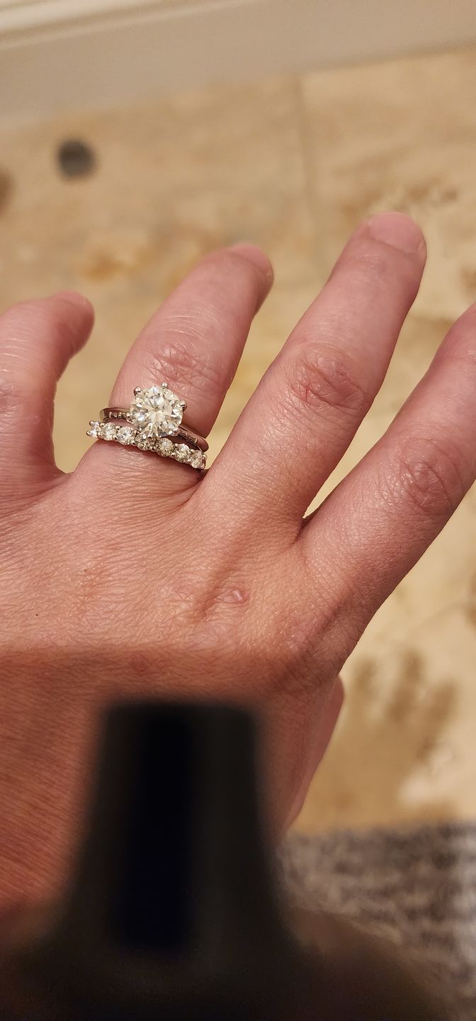Customer photo review of Classic Solitaire Moissanite Six-Prong Sterling Silver Ring