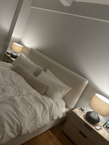 Customer photo review of CLOUD LOW PROFILE BED - IVORY BOUCLE