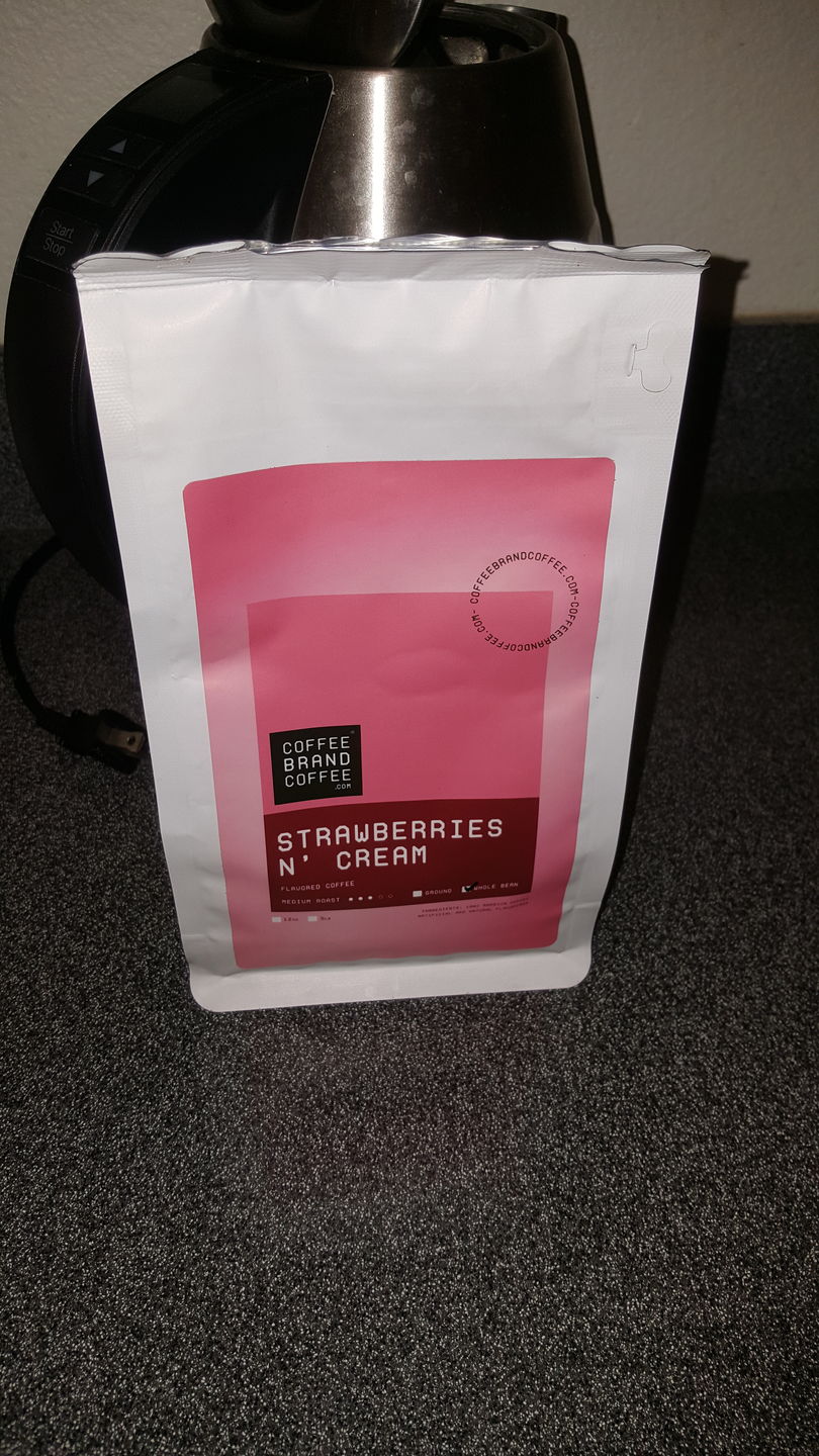 Customer photo review of Strawberries 'n Cream Flavored Coffee