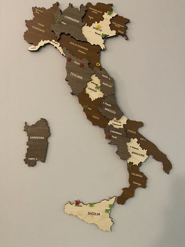 Customer photo review of Wooden 3D Italy Map, Wooden Wall Decor