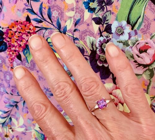 Customer photo review of Solitaire Purple Princess CZ Ring in Sterling Silver 1.2ct