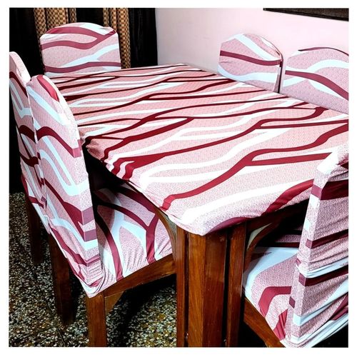 Customer photo review of DivineTrendz Exclusive -Brown White Striped Elastic Chair & Table Cover
