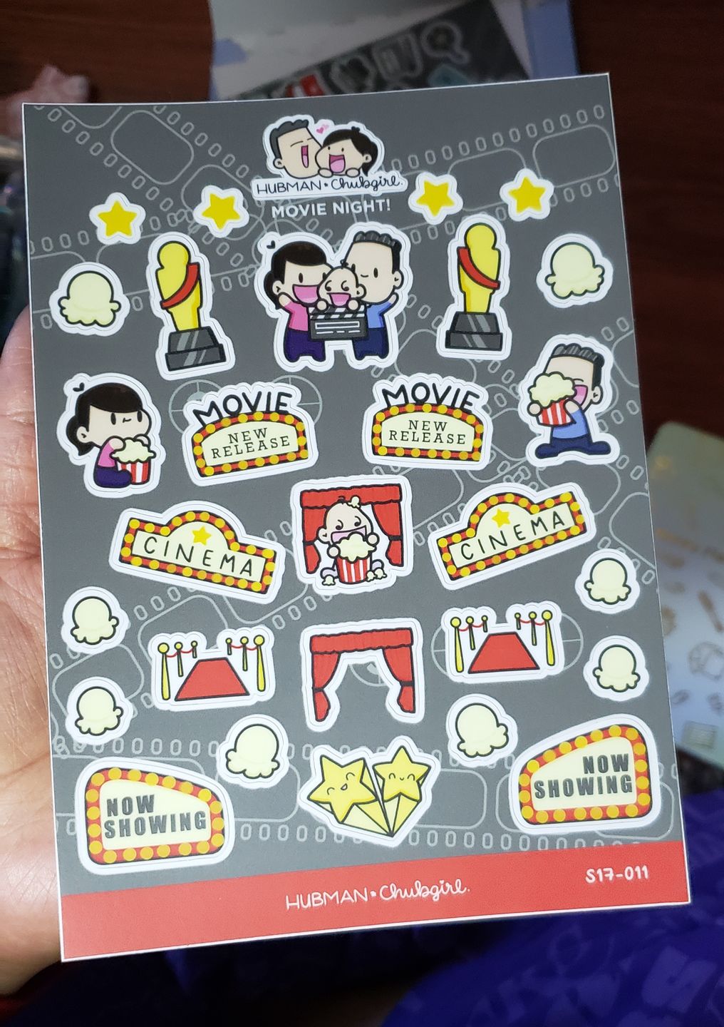 Customer photo review of Sticker Sheet - Movie Night!