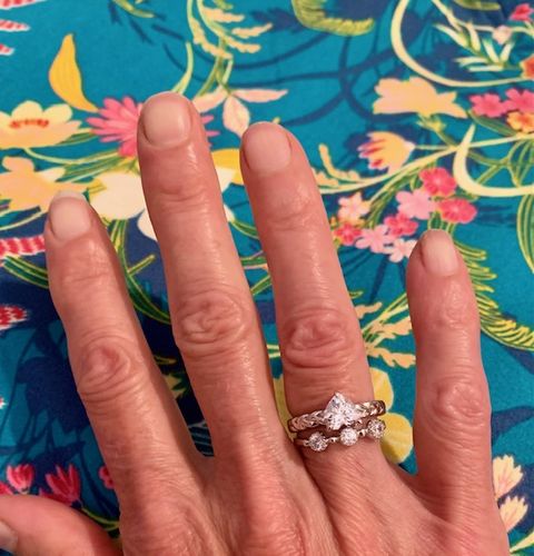 Customer photo review of Milgrain Bezel CZ Eternity Ring in Sterling Silver