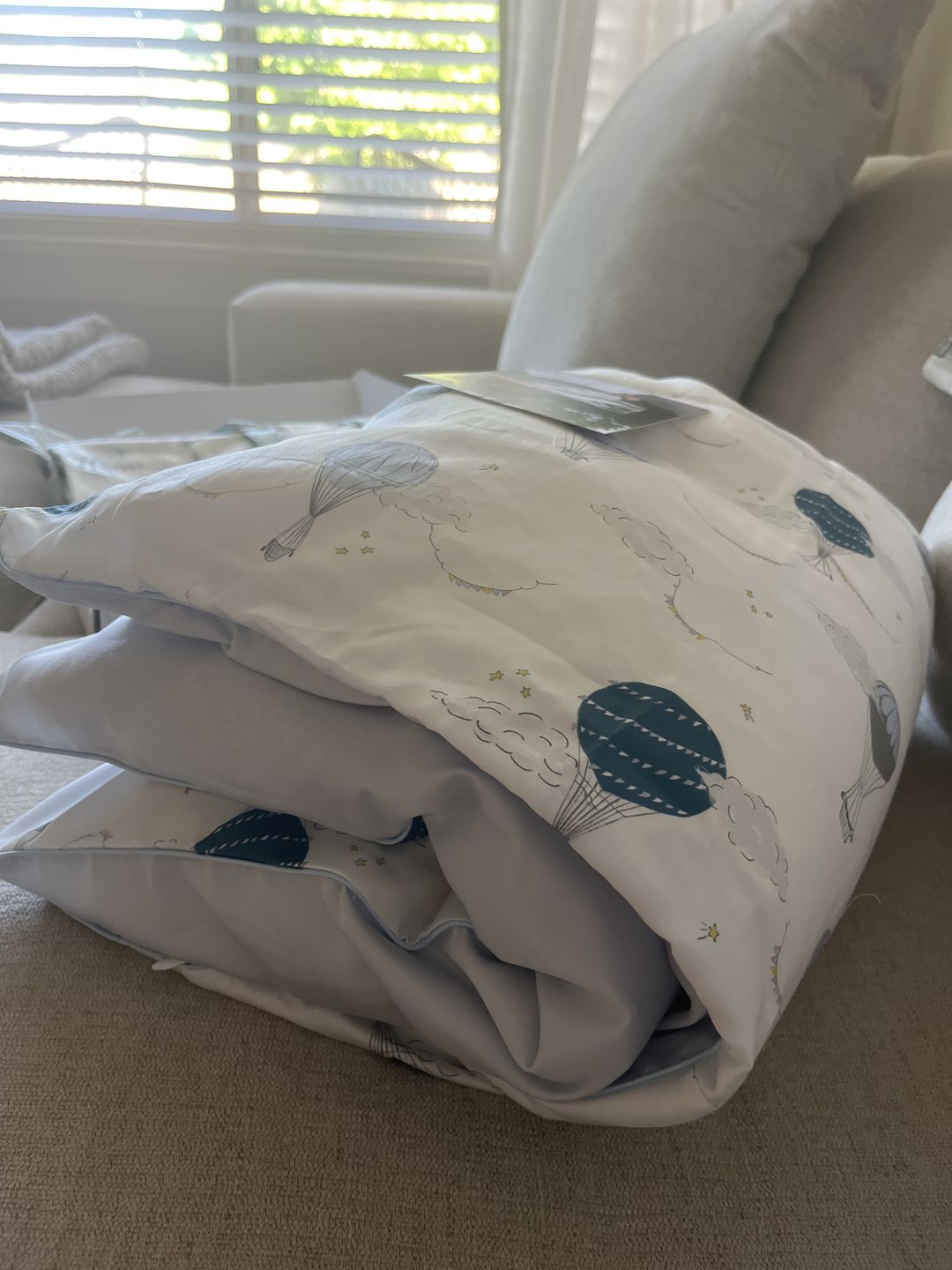 Customer photo review of Touch The Sky Baby Duvet - Blue