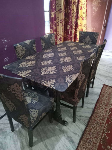 Customer photo review of DivineTrendz Exclusive -Black Beige Ethnic Elastic Chair & Table Cover