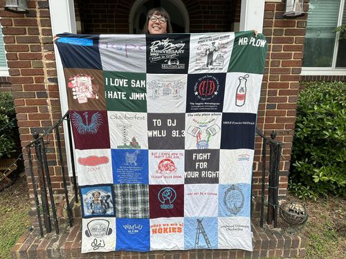 T-shirt quilt featuring virginia tech hokies by Erica from VA
