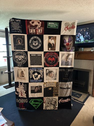 T-shirt quilt featuring cheifs by Kari from MO