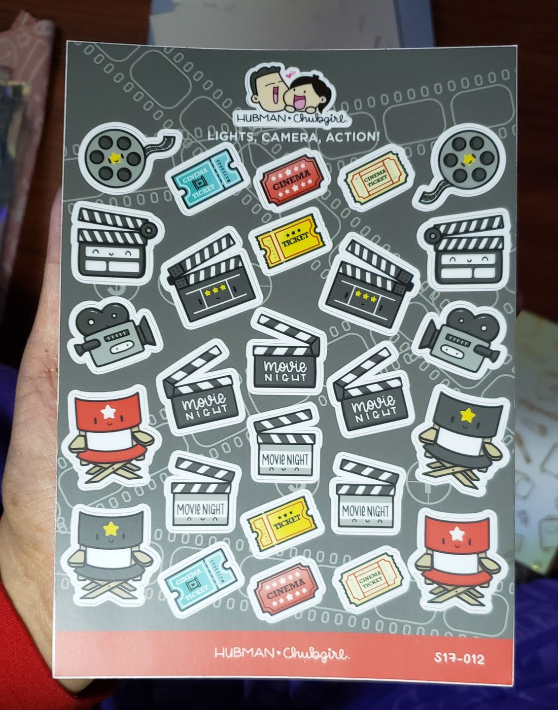 Customer photo review of Sticker Sheet - Lights, Camera, Action!