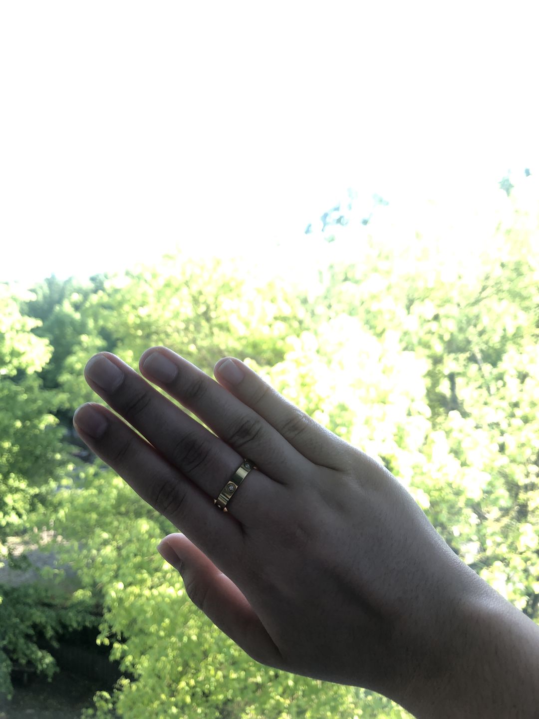 Customer photo review of Deluxe Timeless Stone Ring 14 Karat vergoldet