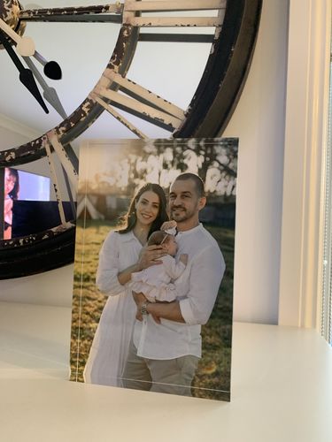Customer photo review of 15 x 23 cm Free Standing Acrylic Photo Block