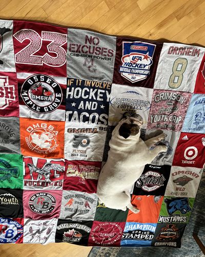T-shirt quilt featuring jackrabbits football by Jennifer from MN