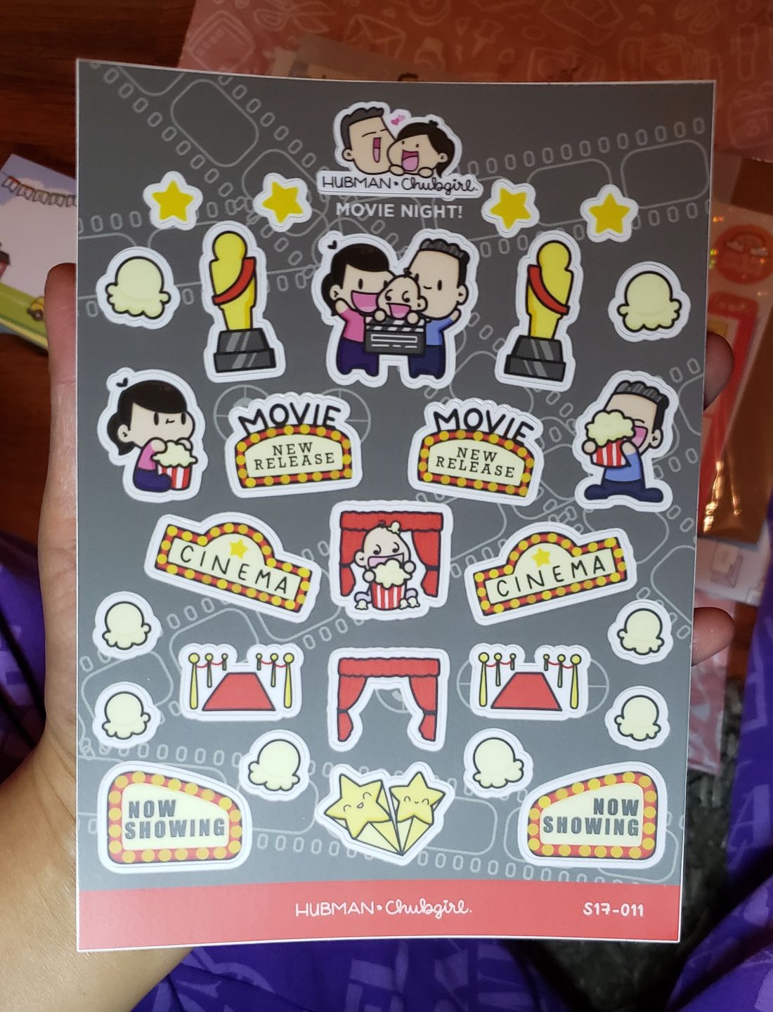 Customer photo review of Sticker Sheet - Movie Night!