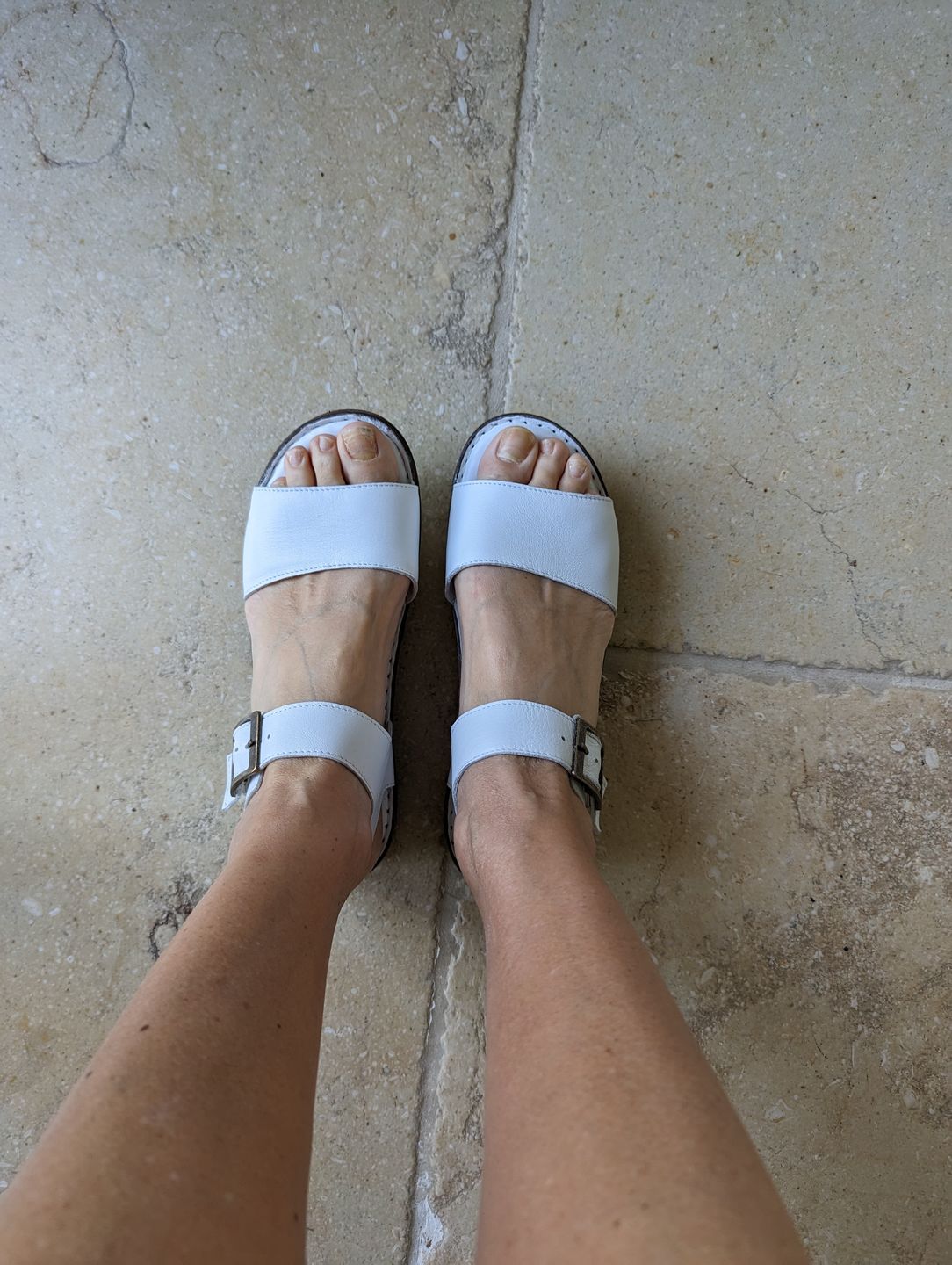 Customer photo review of White Ellie Sandals