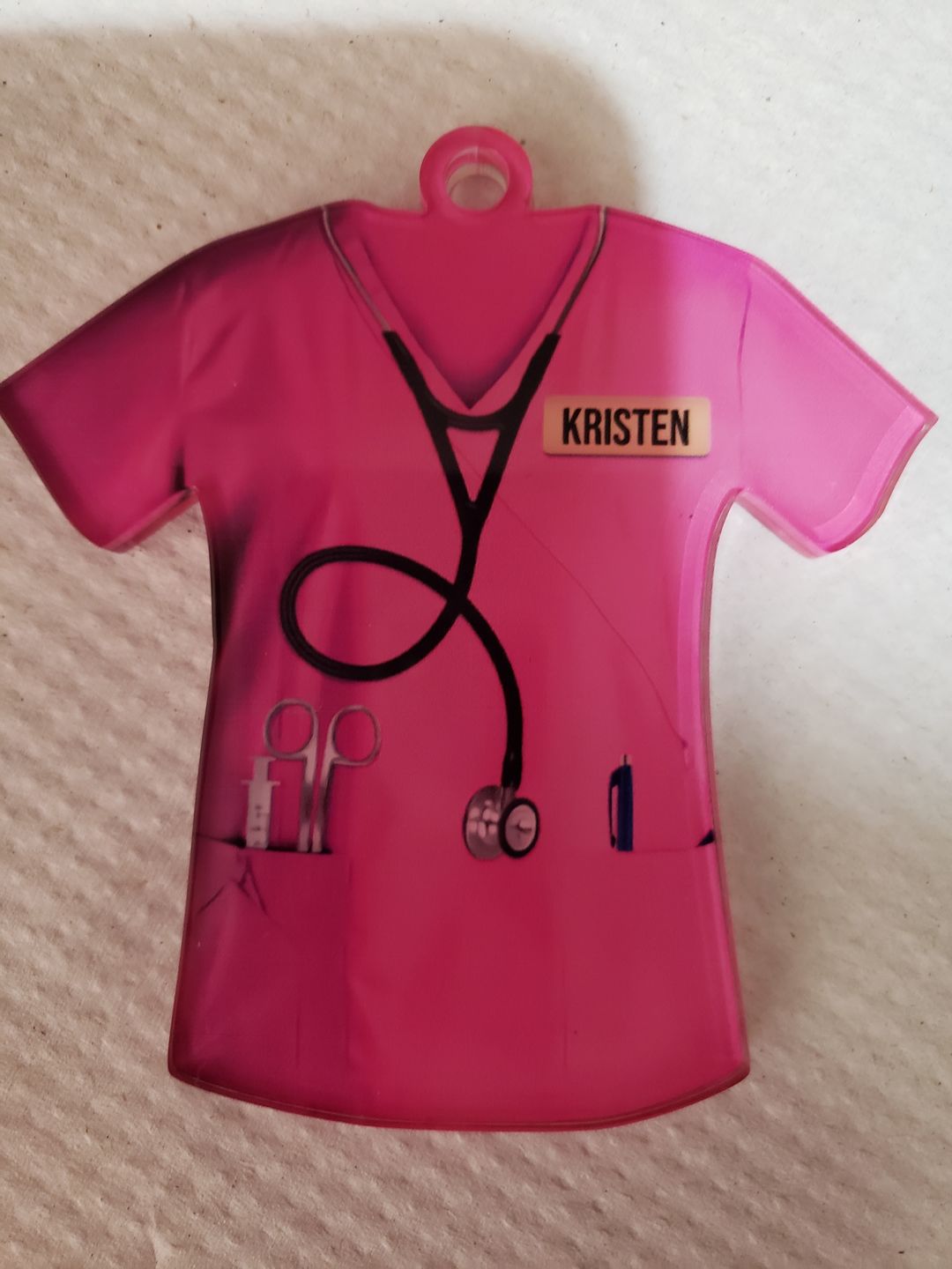 Customer photo review of Personalized Nurse Scrubs - Gift for Nurse Ornament