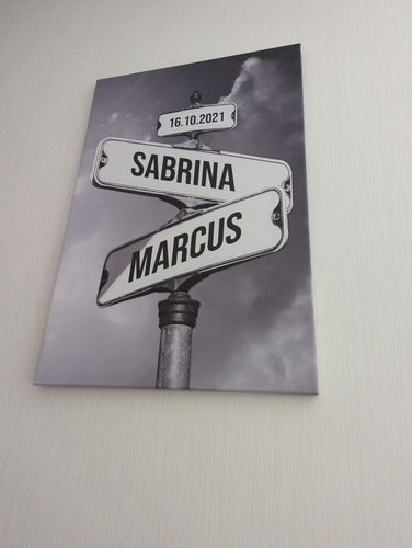 Customer photo review of Cuadro personalizado para parejas