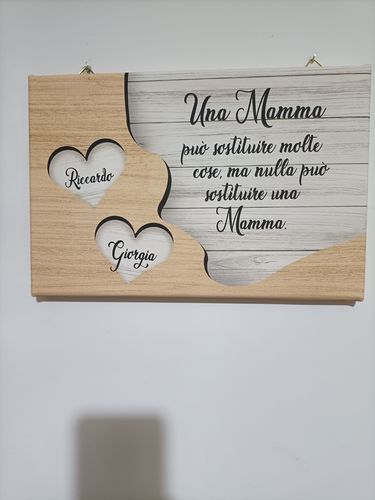 Customer photo review of TELA PERSONALIZZATA "CUORI DI MAMMA"