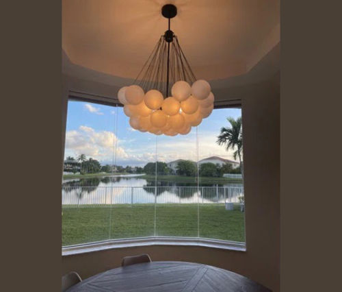Customer photo review of Cluster Frosted Glass Bubble Chandelier