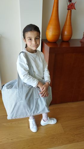 Customer photo review of Bolsa MyBigBag Raya Gris y Blanco