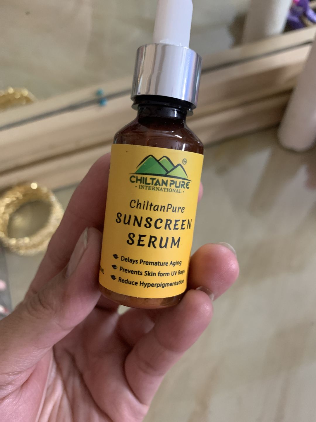 Customer photo review of Sunscreen Serum – Delays Premature Aging, Prevents Skin from UV Rays, Reduce Hyperpigmentation & Risk of Skin Cancer 30ml