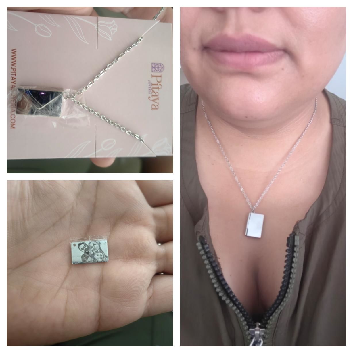 Customer photo review of Collar Mensaje Personalizado