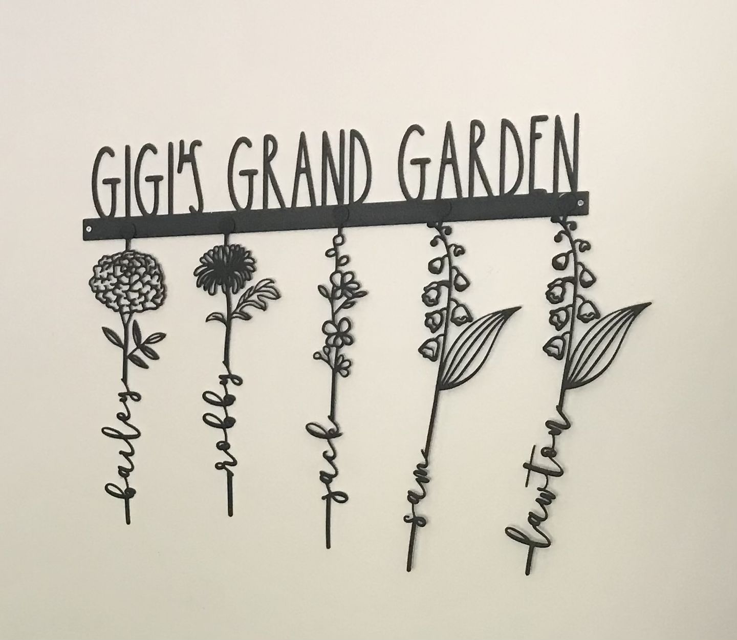 Customer photo review of Our Family Garden - Personalized Birth Month Flowers Family Name Sign Mother's Day Gift