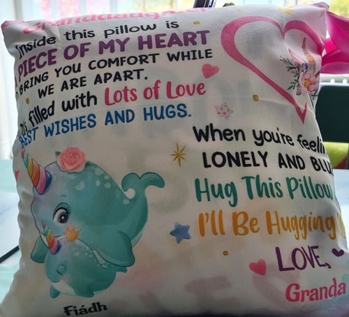 Customer photo review of Personalized Granddaughter Daughter Sea Animals Hug This Pillow