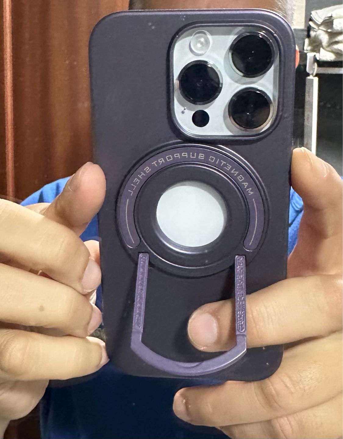 Customer photo review of LuxuryKase Metal Stand, Ring Holder Shell, Compatible Mag-Safe Magnetic Wireless Charging Shockproof Case Cover For Iphone 11 12 13 14 Plus Mini Pro Max