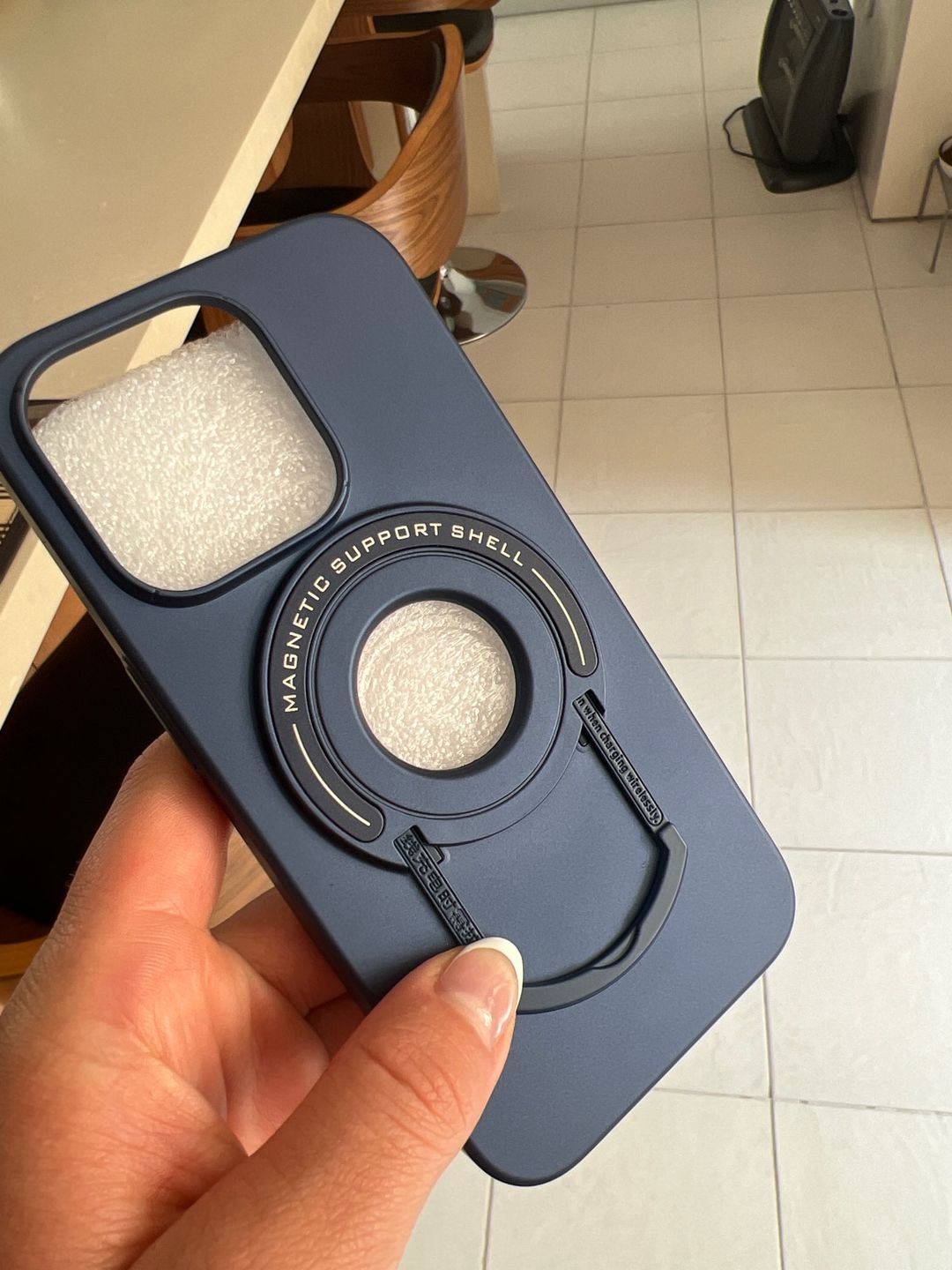 Customer photo review of LuxuryKase Metal Stand, Ring Holder Shell, Compatible Mag-Safe Magnetic Wireless Charging Shockproof Case Cover For Iphone 11 12 13 14 Plus Mini Pro Max