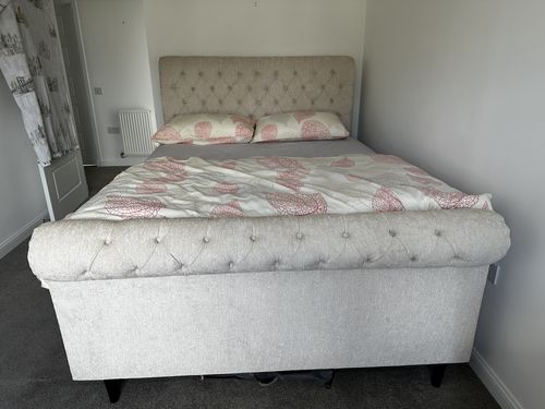 Customer photo review of Colorado Soft Cream Naple Chesterfield Sleigh Scroll Bed Frame