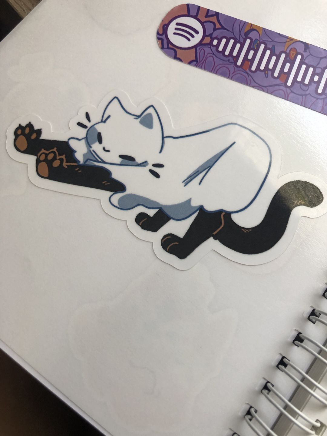 Customer photo review of Cute Ghost Cat Stickers!