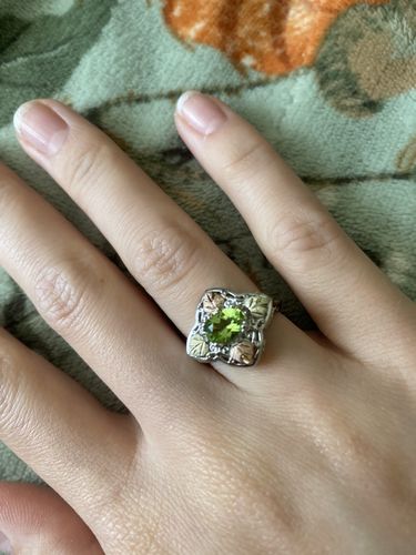 Customer photo review of Sterling Silver Black Hills Gold Great Peridot Ring