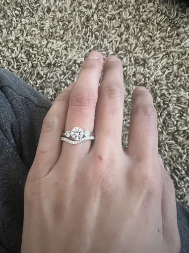 Customer photo review of 3-Stone 1.25ct Octagon Sun Cut CZ Ring in Sterling Silver
