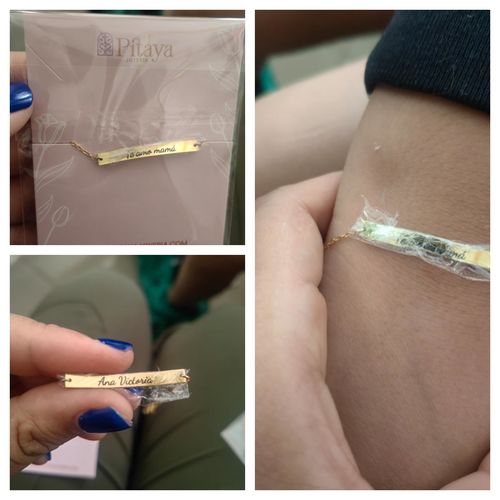 Customer photo review of Pulsera Minimal Personalizada