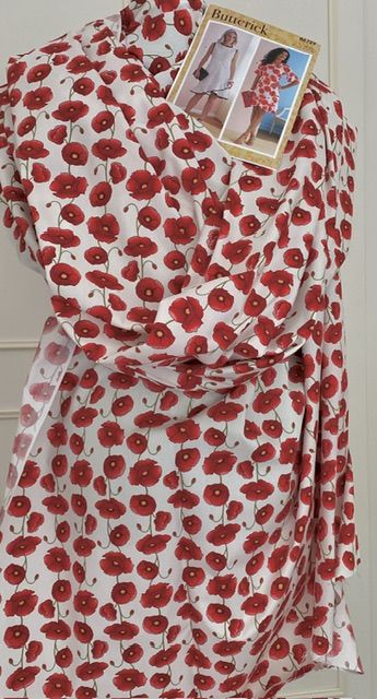 Customer photo review of Poppies Rose & Hubble Cotton Poplin Fabric
