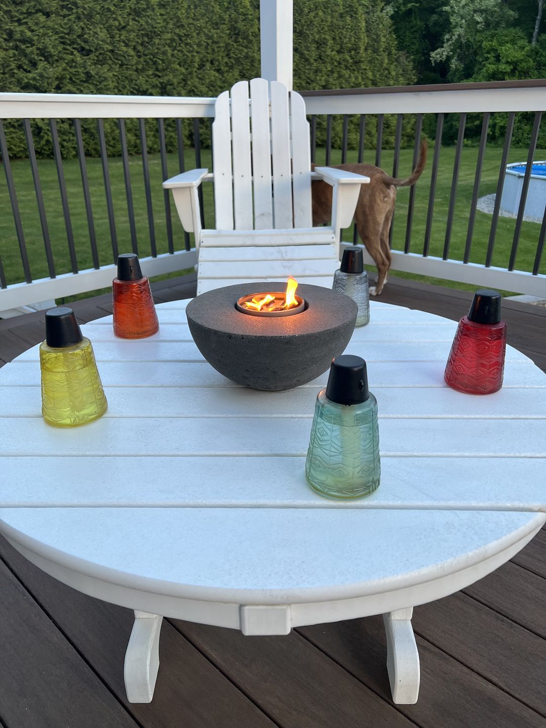 Customer photo review of Concrete Semi-Round Fire Pit