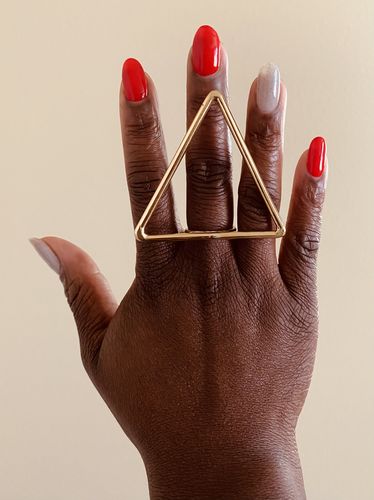 Customer photo review of Brass Pyramid Ring