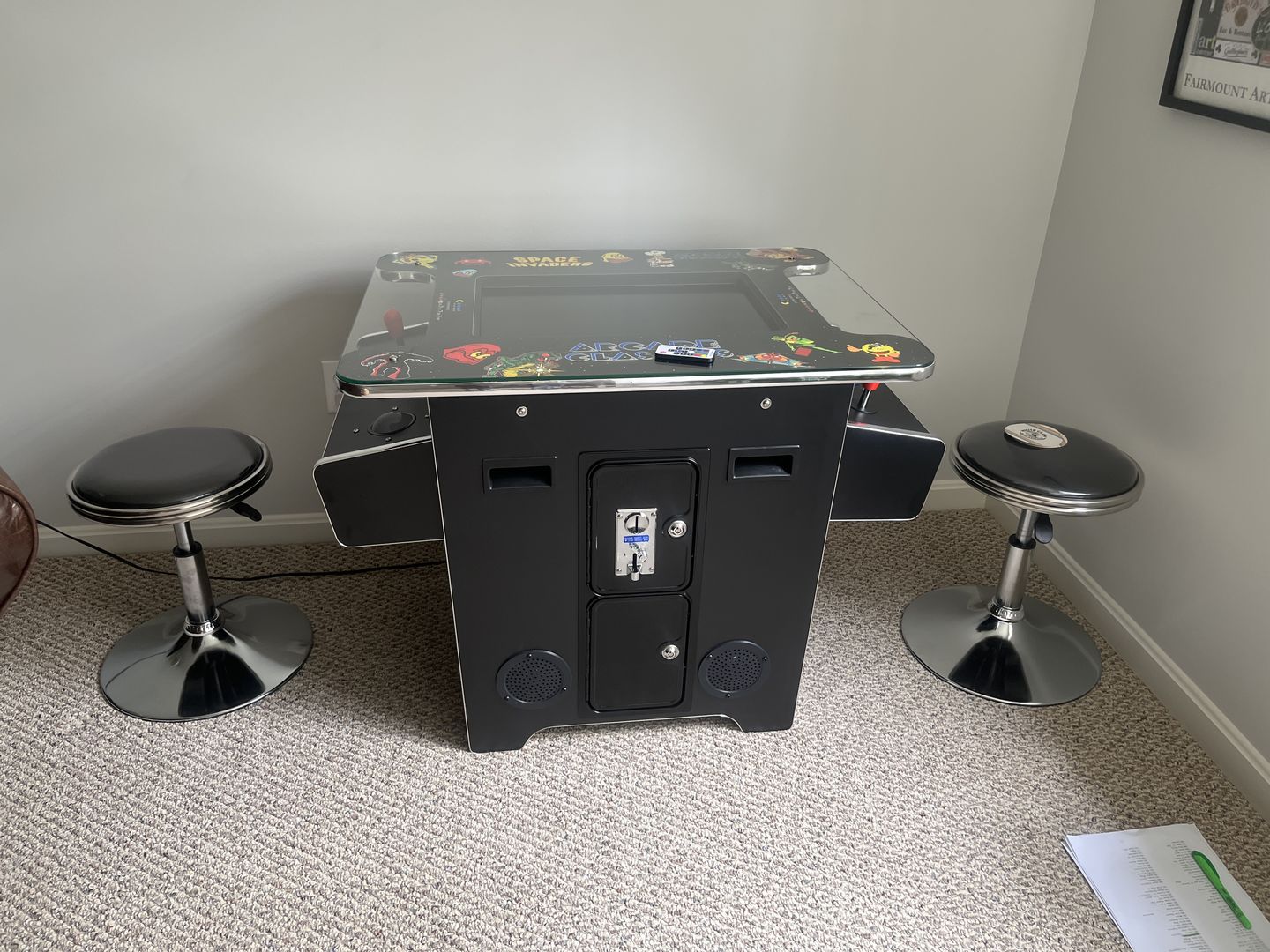 Customer photo review of Cocktail Arcade Machine 412 w/ Track Ball - Blk retro