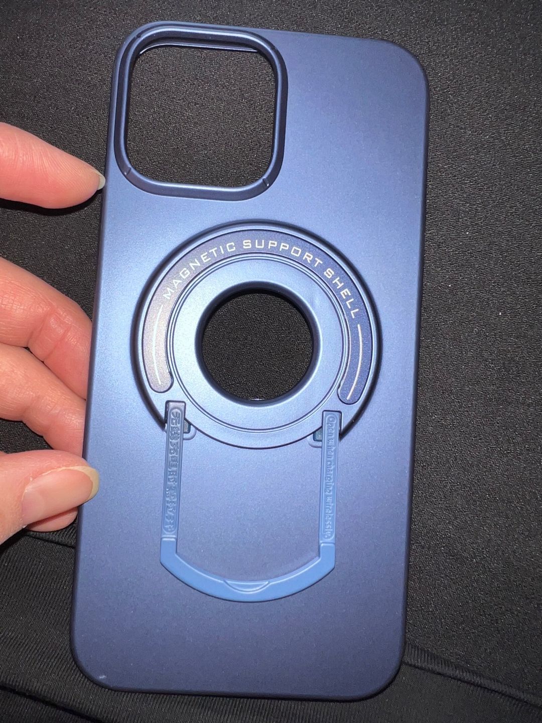 Customer photo review of LuxuryKase Metal Stand, Ring Holder Shell, Compatible Mag-Safe Magnetic Wireless Charging Shockproof Case Cover For Iphone 11 12 13 14 Plus Mini Pro Max