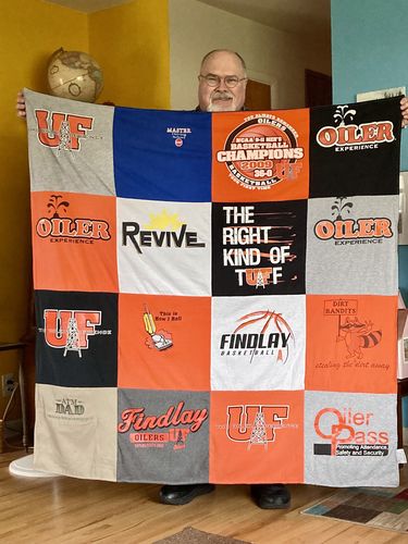 T-shirt quilt featuring findlay oilers basketball by Lawrence from OH