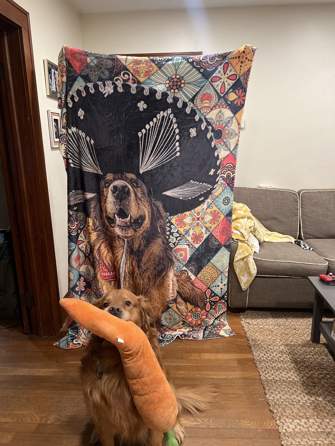 Customer photo review of Custom Pet Art Fleece Blanket