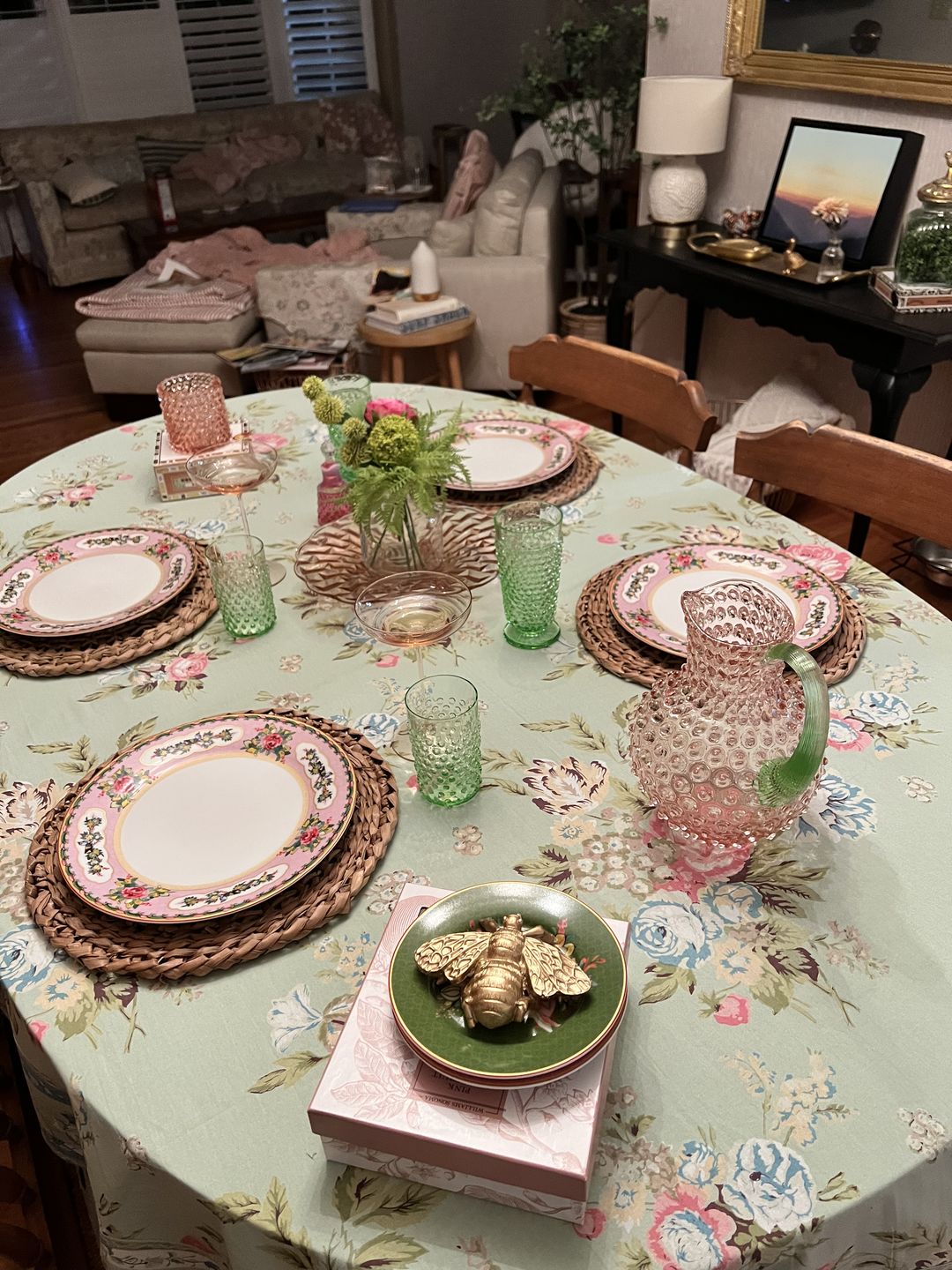 Customer photo review of Light Green Hobnail Tumblers