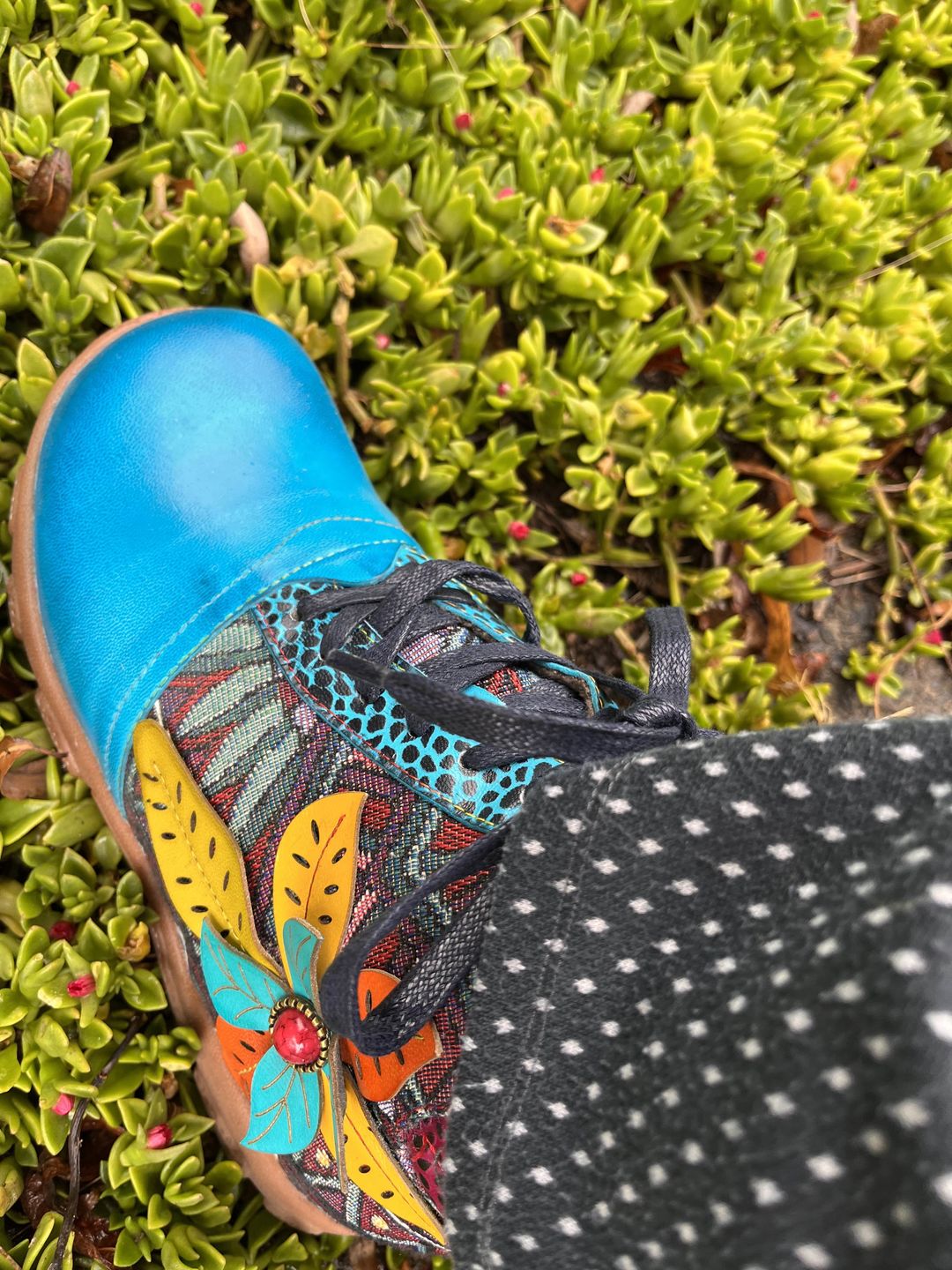 Customer photo review of Leather Handmade Comfortable Walking Boots