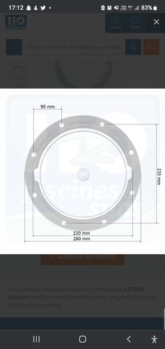 Customer photo review of Couvercle de Filtre à sable avec joint pour filtre Corona / Century / Aplister ASTRAL