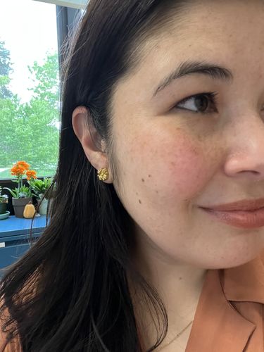 Customer photo review of Estela Stud Earrings with 4 Rositas