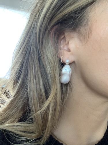 Customer photo review of Ana Baroque Pearl Earrings