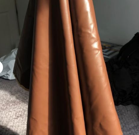 Customer photo review of Chocolate Stretch Faux Leather